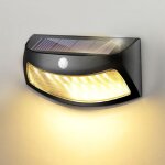Applique murale solaire ext�rieure 3000k, d�tecteur de mouvement, �tanch�it� ip65 pour cl�ture, jardin ...