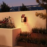 Applique murale solaire led orientable avec capteur de lumi�re, ip44 �tanche blanc chaud pour jardin ...
