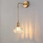 Applique murale suspendue led en laiton et verre - mod�le f, lumi�re � trois couleurs, base r�sistante ...