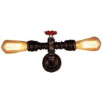 Appliques murales tuyau d'eau industriel en metal fer avec american rtro style double tte creative ...
