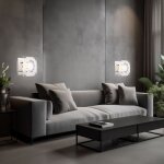Applique murale en verre cristallin, luminaire de salon, de couloir, chrome, cristaux k5, lxlxh 12x12x9 ...