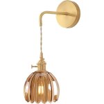 Applique murale en verre fleur vintage e27 lampe murale r�tro abat - jour art d�co lampe suspendue pour ...