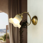 Licht - erlebnisse - applique murale verre laiton massif en bronze e14 floral
