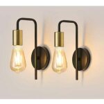 Applique murale vintage 2 pack, lampe murale int�rieur industrielle, spot mural fer r�tro pour chambre ...