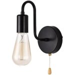 Applique murale vintage, applique murale r�tro industrielle, douille e27 avec interrupteur � tirette, ...