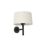 Faro barcelona - faro windsor applique avec abat - jour noir mat, lin, 1 ampoule e27 Faro barcelona - faro windsor applique avec abat - jour noir mat, lin, 1 ampoule e27