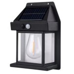 Applique solaire murale noire �tanche avec capteur et 3 modes d'�clairage, , id�ale pour le jardin et ...