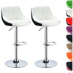 Aqrau lot de 2 tabouret de bar avec si�ge bien rembourr�, 2 design 2 couleurs, tabourets en simili - ...
