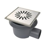 Aquaberg regard en plastique / pi�ce � poser avec raccord lat�ral 75mm grille en inox r�glable 20x20cm ...