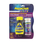 Bandelettes d'analyse piscine aquachek chlorine 4 en 1 + shock aquachek 50 chlore et 10 shock