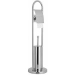 Samba - porte - rouleau toilette avec brosse de toilette � poser, chrome sb131 - aqualine