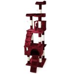 Helloshop26 - arbre  chat 170 cm corde en sisal griffoir grattoir jeux plateforme rouge