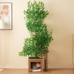Arbre � chat 190 cm ? 4 plates - formes, trous, feuilles amovibles ? mdf imperm�able ? vert