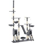 Vidaxl - arbre  chat et griffoirs 230 - 250 cm empreintes de pattes gris