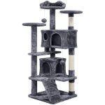 Yaheetech - arbre � chat avec 2 niches 3 plateformes 2 boules en sisal arbre � grimper multi - niveaux ...