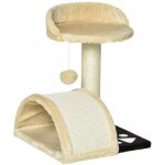 Pawhut - arbre � chat griffoir grattoir design jeu boule suspendue + plateforme peluche sisal naturel ...