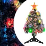 Arbre de no�l artificiel pr� - �clair� blanc / bleu fibre optique vidaxl