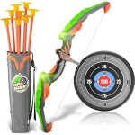 Arc et flche pour jouets pour enfants avec lumire led - comprend 1 arc, cible, carquois avec 8 flches ...