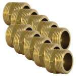 Arcanaute - lot de 10 mamelons laiton �gal m�le / m�le 1 / 2' (15 / 21)