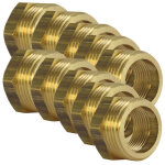 Arcanaute - lot de 10 mamelons laiton r�duit m�le / femelle 1 / 2' - 3 / 8' (15 / 21 - 12 / 17)