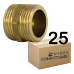 Arcanaute - lot de 25 mamelons laiton egal m�le m�le 3 / 8' (12 / 17)