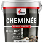 Arcane industries - b�ton cir� chemin�e, kit avec primaire et vernis - 2 m� (en 2 couches) isatis blanc ...