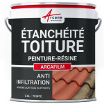 Arcane industries - etanch�it� toiture : peinture arcafilm, r�sine etanch�it� pour tuile : 2. 5 l brun ...