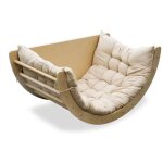 Arche d'escalade et balan�oire - divit sk1 - bois massif - beige - avec coussin