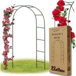Arche m�tallique de pergola de jardin pour rosiers et plantes grimpantes, 240 x 140 cm, avec ancrages ...