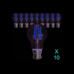 Arcotec - jamais utilis�] lot de 10 ampoules led filament b22 6w 750lm 2700k - garantie 2 ans