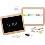 Ardoise scolaire en bois - jeujura - magn�tique double face : craie et feutre effa�able
