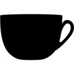 Ardoise silhouette tasse + feutre craie blanc
