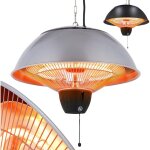Arebos chauffage infrarouge plafond radiateur électrique suspendu 2 niveaux 750 w 1500 w extérieuer argenté ... Arebos chauffage infrarouge plafond radiateur électrique suspendu 2 niveaux 750 w 1500 w extérieuer argenté ...