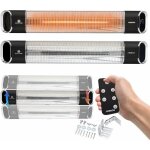 Arebos - chauffage radiant infrarouge 2000 w radiateur �lectrique 2 puissances inclinaison de 60� mat�riel ...