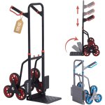 Arebos diable pour escaliers diable pour escaliers pliable avec pneus en caoutchouc dur & cadre en acier ...