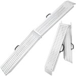 Arebos - pac de 2 rampes de chargement pliables 400 kg - argent - surface anti - d�rapante - galvanis�e ...