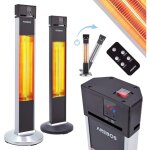Arebos - radiateur infrarouge chauffage de stationnement chaleur indpendant 2000w