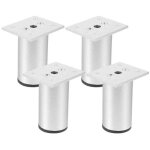 Argent)4 pieds de meuble mat, aluminium 100 mm, pieds de meuble tv, adapts aux tables basses d'armoire, ...