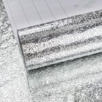 Argent auto - adh�sif papier peint vinyle aspect feuille d'aluminium imperm�able � l'eau et aux graisses ...