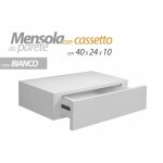 Argonauta - 4x tagre murale blanche avec tiroir cach cm 40 x 24 x 10 h