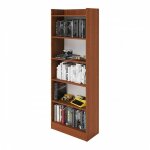 Argonauta - biblioth�que ancienne noyer en bois m�lamin� 6 �tag�res h180x64x29 cm