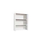 Argonauta - biblioth�que � poser pour bureau 2 �tag�res fr�ne blanc h. 105x90x29cm