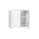 Argonauta - lment mural pour gouttoir frne blanc cm 80x32xh 72 avec 2 portes