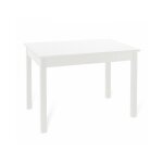 Argonauta - table � manger extensible en fr�ne blanc en bois m�lamin� cm 80x120 - 160