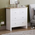 Arlington commode 4 tiroirs pour chambre meuble de rangement fonctionnel et design h 81 x l 79 x p 35 ...