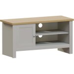 Arlington meuble tv 1 porte, meuble de rangement h 49 x l 95 x p 39 cm, gris