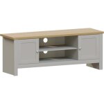 Arlington meuble tv 2 portes, meuble de rangement h 49 x l 128 x p 39 cm, gris Arlington meuble tv 2 portes, meuble de rangement h 49 x l 128 x p 39 cm, gris
