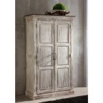 Armoire 105x50 manguier cir blanc antique castle - antik 221