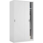 Pegane - armoire de 2 portes coulissantes coloris blanc - l 100 cm x h 200 x p 50 cm