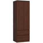 Akord - armoire s60 weng 60 cm 2 portes 2 tiroirs faade weng 1 tagre 60x51x180 cm